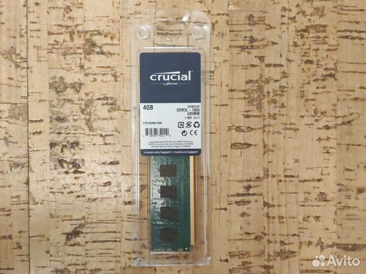 Оперативная память ddr3 4GB 1600 crucial
