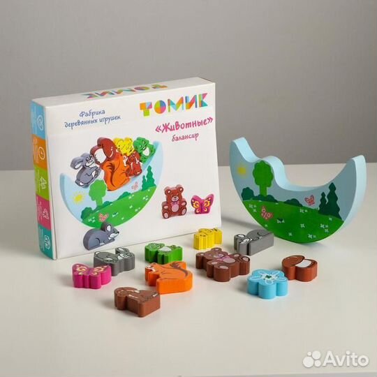 Развивающая игрушка балансир «Животные» 11 деталей