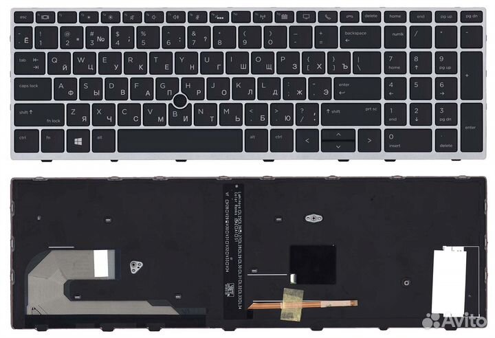 Клавиатура HP EliteBook 850 G5 черная, серая рамка