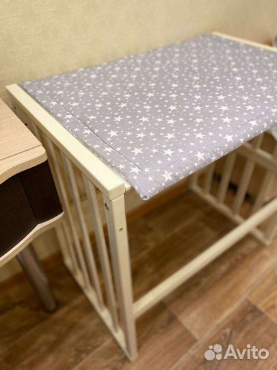 Детская кроватка-трансформер (+ матрасы)