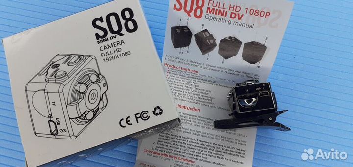 Видео камера SQ8 аккумуляторная Мини 20ммх22мм HD