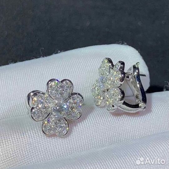 Van Cleef Серьги золото, бриллианты 2,18 ct