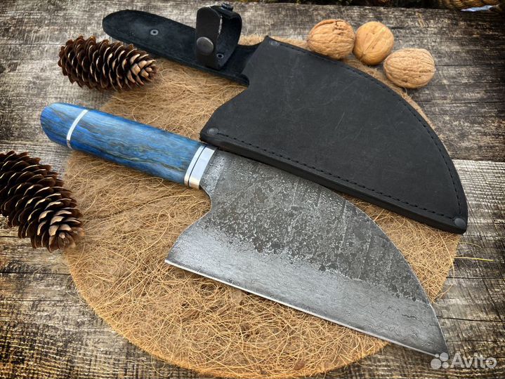 Поварской шеф нож Серб из кованой дамасской стали