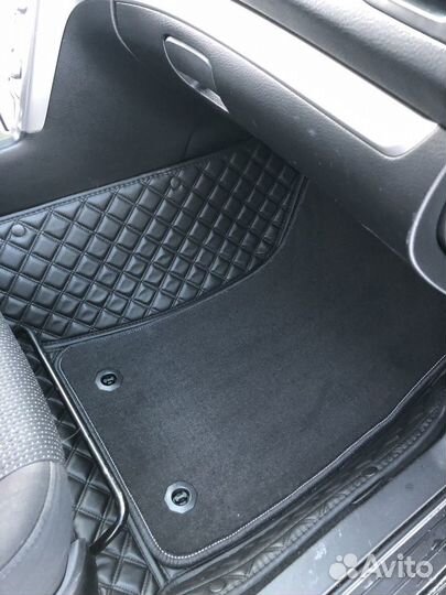 Коврики Экокожа 3d в салон + вставки