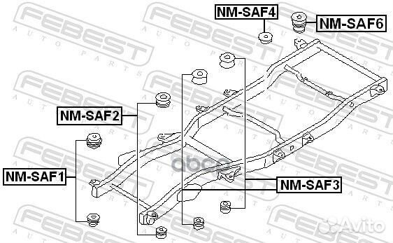 Подушка рамы nissan patrol safari Y61 1997-2006