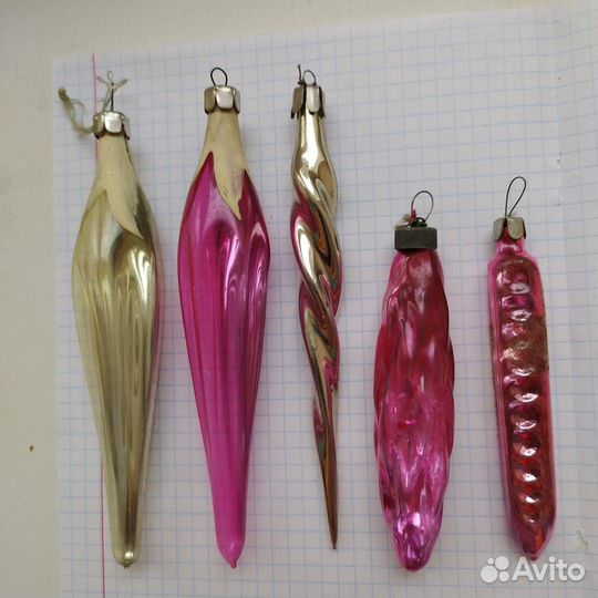 Елочные игрушки СССР сосульки одним лотом