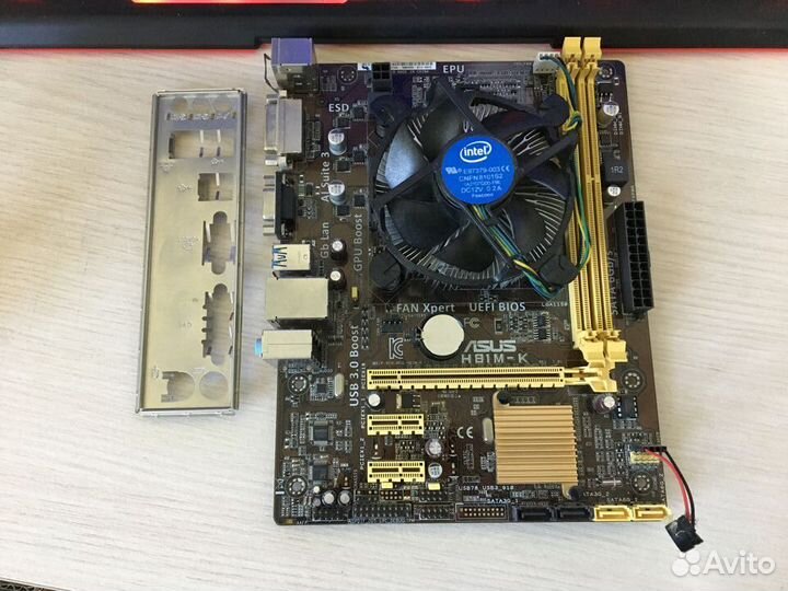 Материнская плата Asus 1150 сокет + проц+кулер