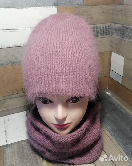 Вязаный комплект женский из пуха норки