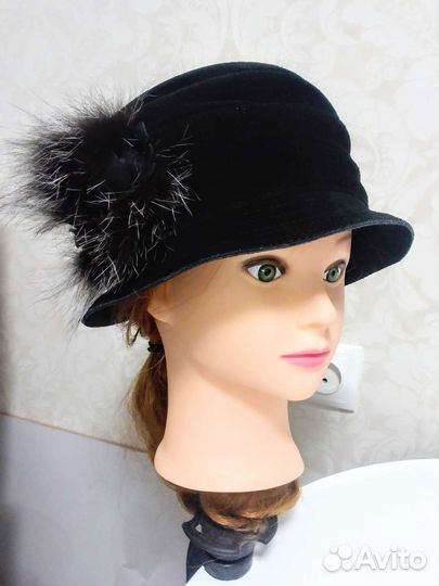 Шляпка женская замшевая