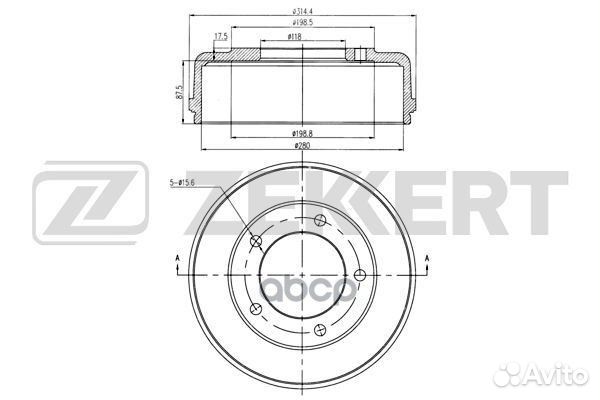 Барабан торм. зад. Ford Transit VI 00- bs-5534