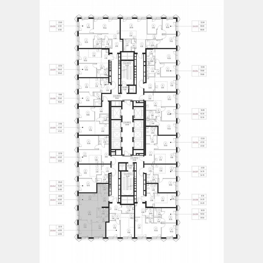2-к. квартира, 65 м², 24/59 эт.