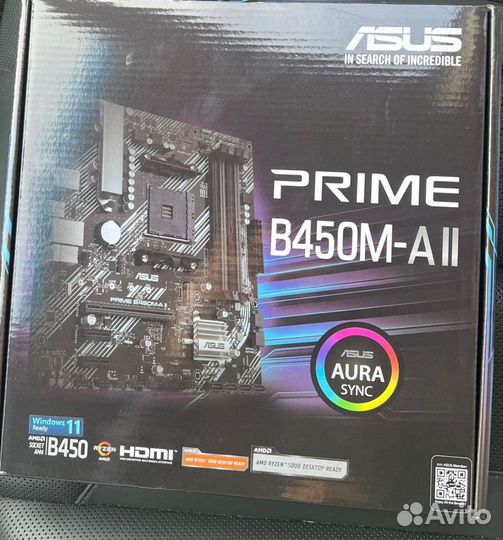 Новая на гарантии Asus Prime b450M-A II