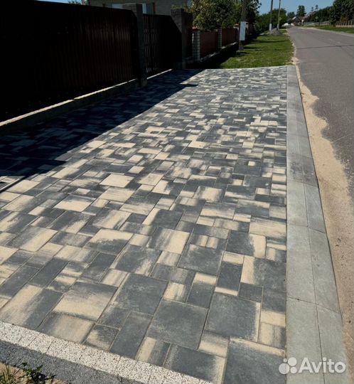 Укладка тротуарной плитки брусчатки