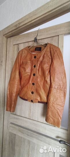 Пальто Куртка Плащ Полупальто 42 44 Драп Кожа