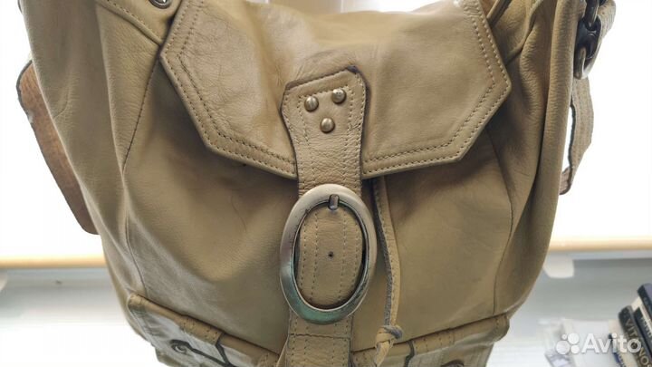 Сумка женская натуральная кожа желтая бу