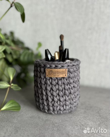 Корзина из трикотажной пряжи