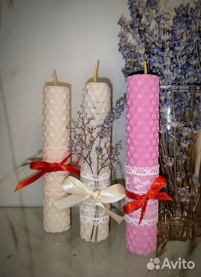 Свеча поштучно из натуральной вощины