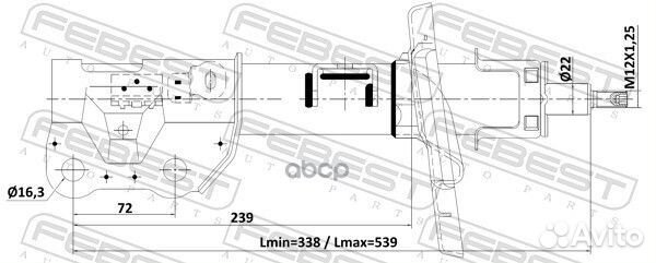 Амортизатор газовый перед прав 05110001FR F