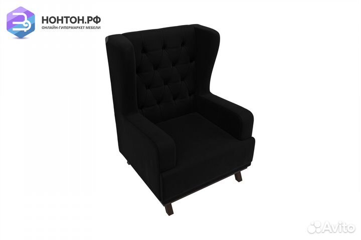 Кресло Джон Люкс микровельвет чёрный