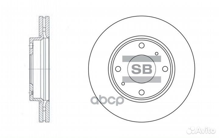 Диск тормозной, передний SD1016 Sangsin brake