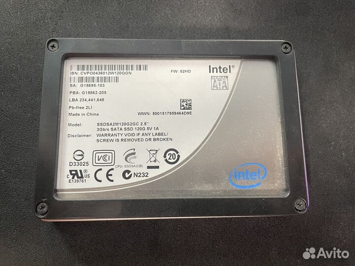 Жесткий диск ssd intel 120gb