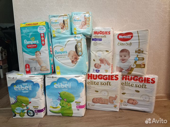 Подгузники, трусики детские. Pampers, Huggies и др