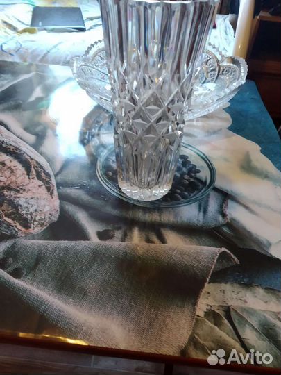 Ваза для фруктов для цветов хрусталь