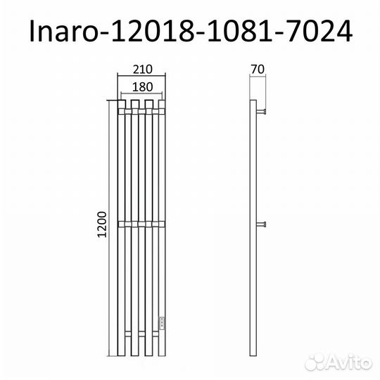 Полотенцесуш. графит Ferrum inaro 1200x180