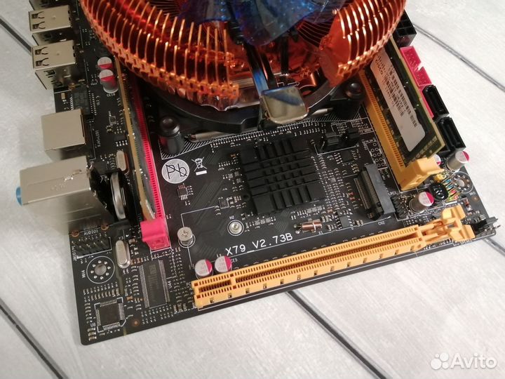 Комплект xeon E5-2630v2 + X79 + 16gb + кулер