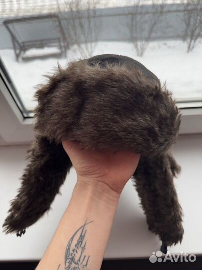 Шапка-ушанка зимняя с искуственным мехом