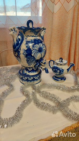 Самовар электрический гжель новый