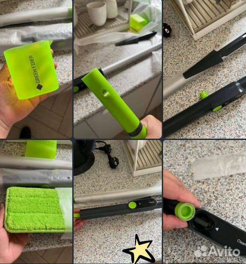 Швабра С распылителем Green Fiber aero