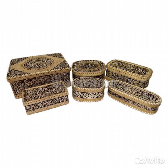 Шкатулки, сундуки, ларцы из бересты