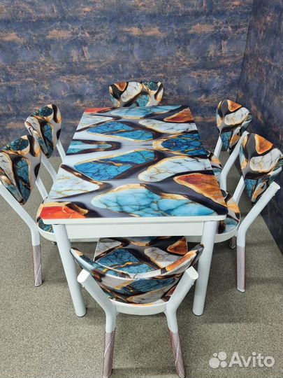 Кухонный стол и стулья 6 шт