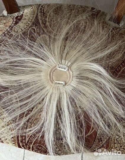 Челка из натуральных волос блонд