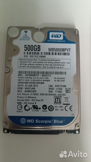 Жесткие диски/HDD 1 тб, 500 гб для ноутбуков и пк