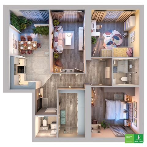 3-к. квартира, 95,4 м², 3/11 эт.