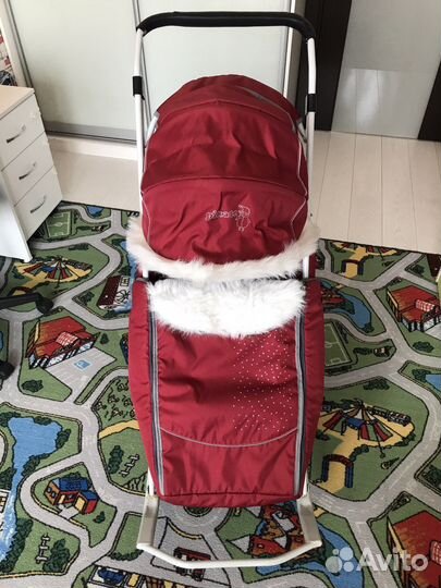 Санки-коляска Pikate Снеговик