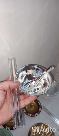 Эмаль рюмки чайник Китай и др серебро