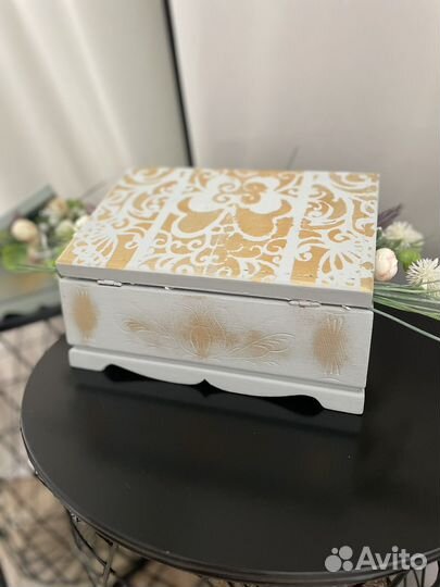 Шкатулка деревянная винтаж