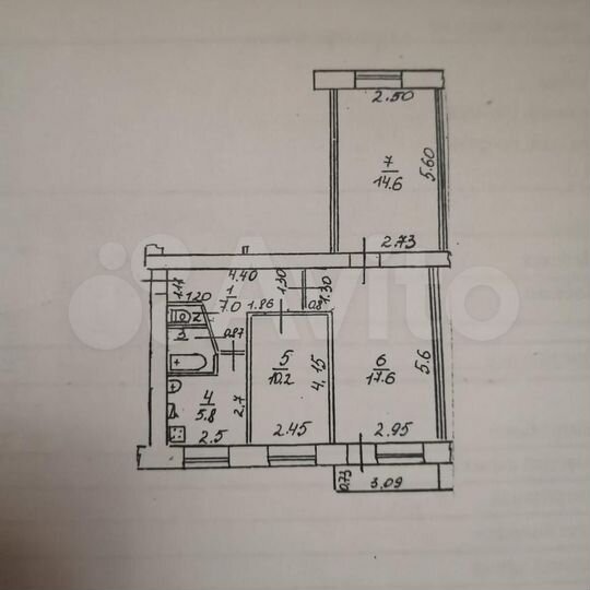 3-к. квартира, 58,2 м², 3/5 эт.