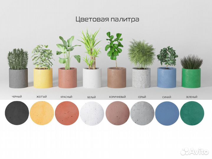 Бетонные кашпо на заказ и в наличии