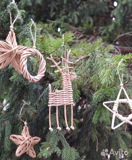 Набор новогодних игрушек из эко-лозы