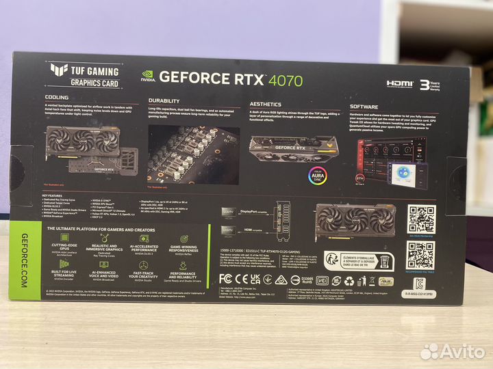 Новая RTX 4070 Asus Tuf Gaming OC 12 GB
