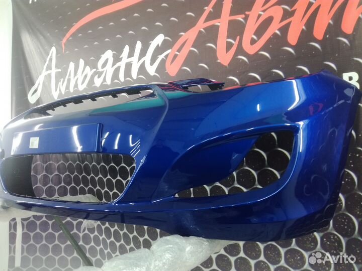 Бампер передний солярис синий новый