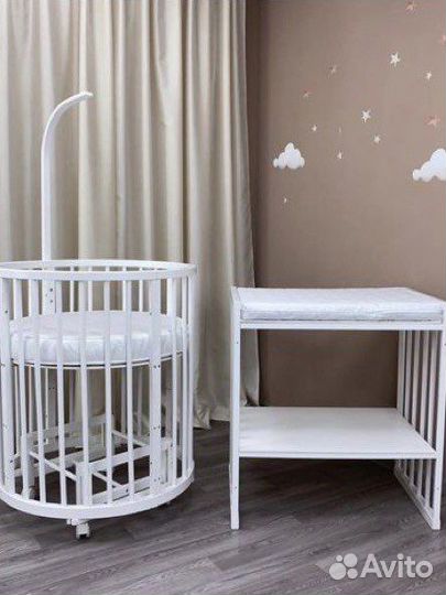 Детская кроватка трансформер 8 в 1 из бука