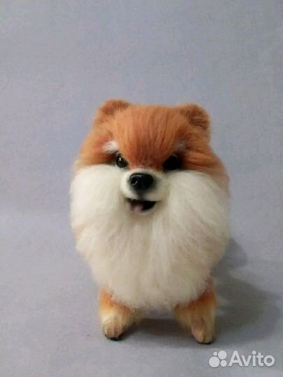 Игрушки из шерсти. Собачка шпиц