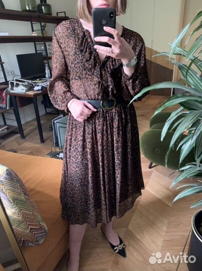 Платье Zara леопард