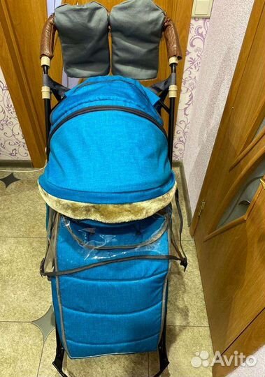 Детские санки коляска с колесами