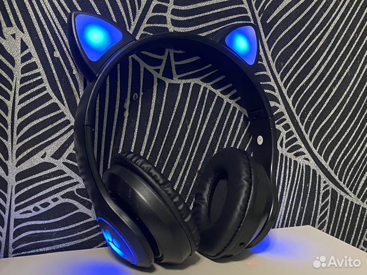 Детские беспроводные наушники с кошачьими ушками
